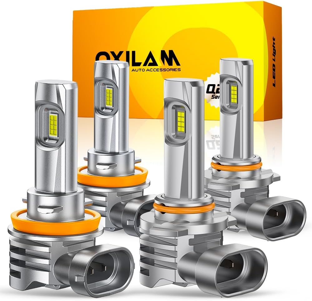 OXILAM H11/H9/H8 and 9005/HB3 LED Bulbs Combo for Bright Vision