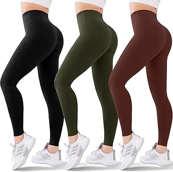 Blisset High Waisted Leggings for Women - Soft Tummy Control Pants