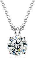 Moissanite Necklace for Women Oval/Round Cut Solitaire - Brilliant