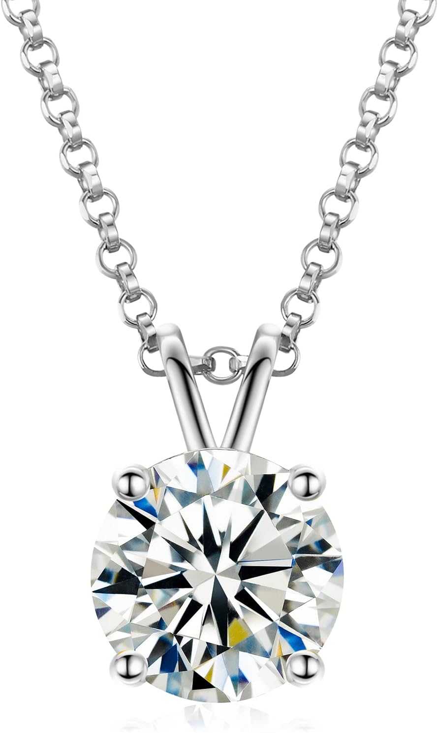 Moissanite Necklace for Women - D Color VVS1 Pendant Jewelry