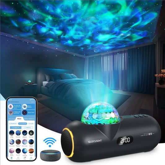Glocusent Star Projector: 16 Colors Aurora & 65 Soothing Sounds