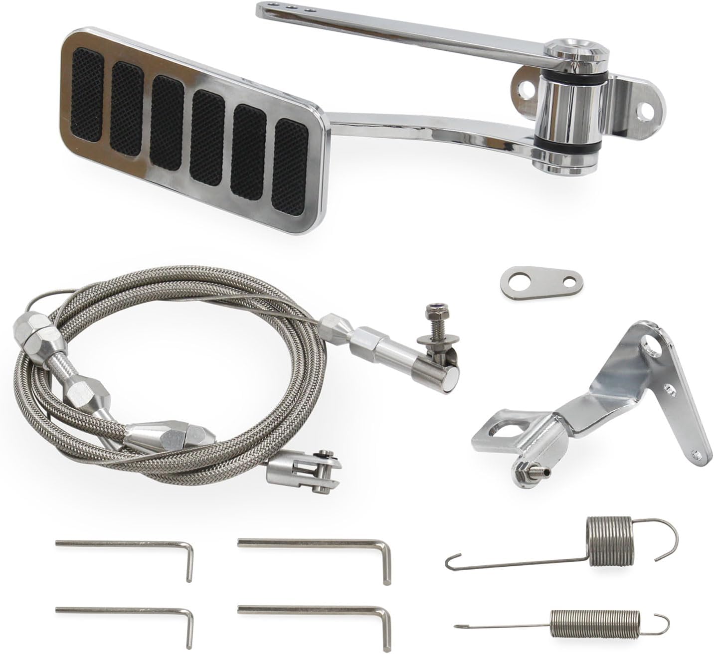 Aluminum Throttle Pedal with 24in SS Throttle Cable Spring