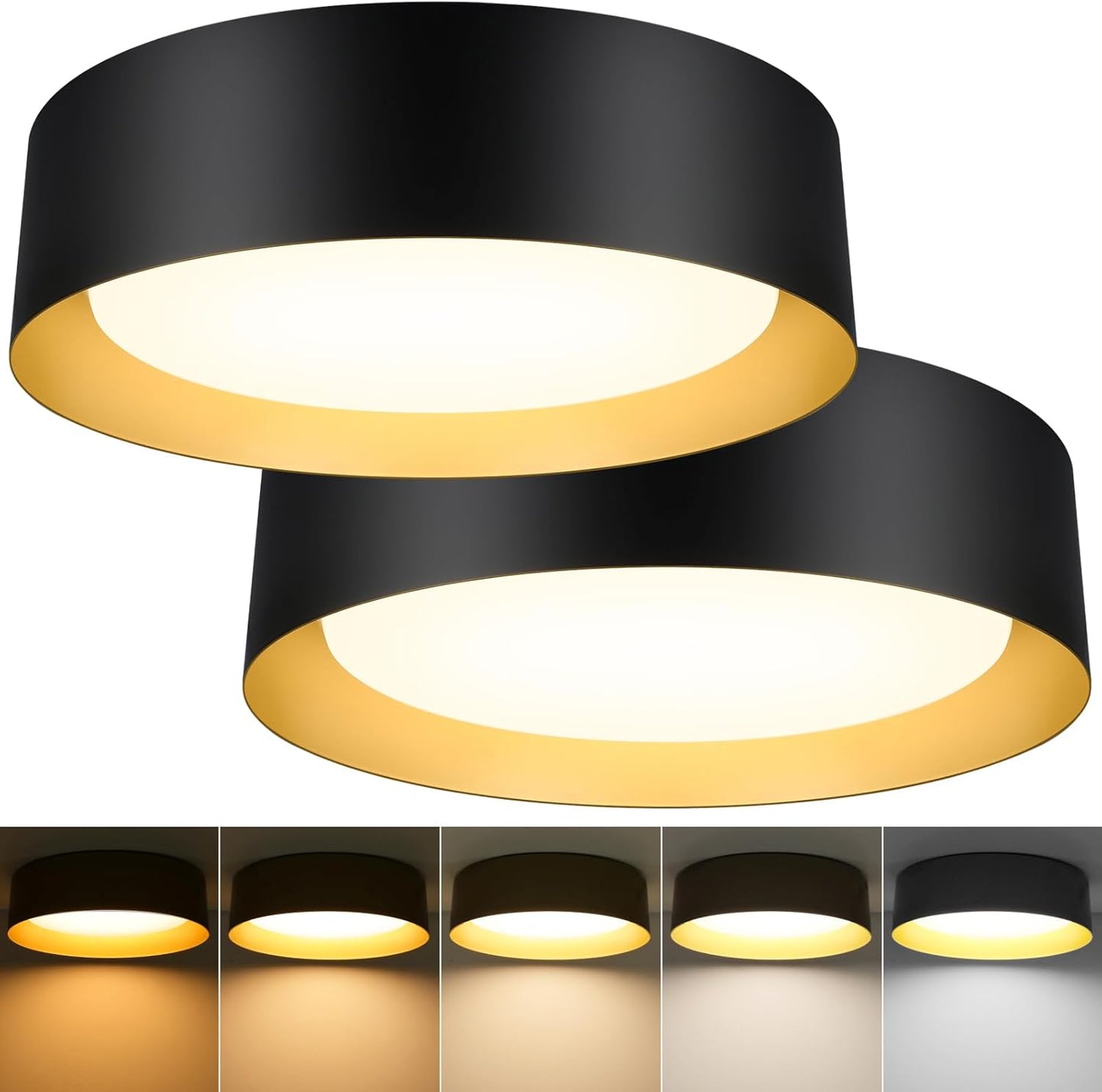 2-Pack Flush Mount Ceiling Lights for Modern Home Lighting