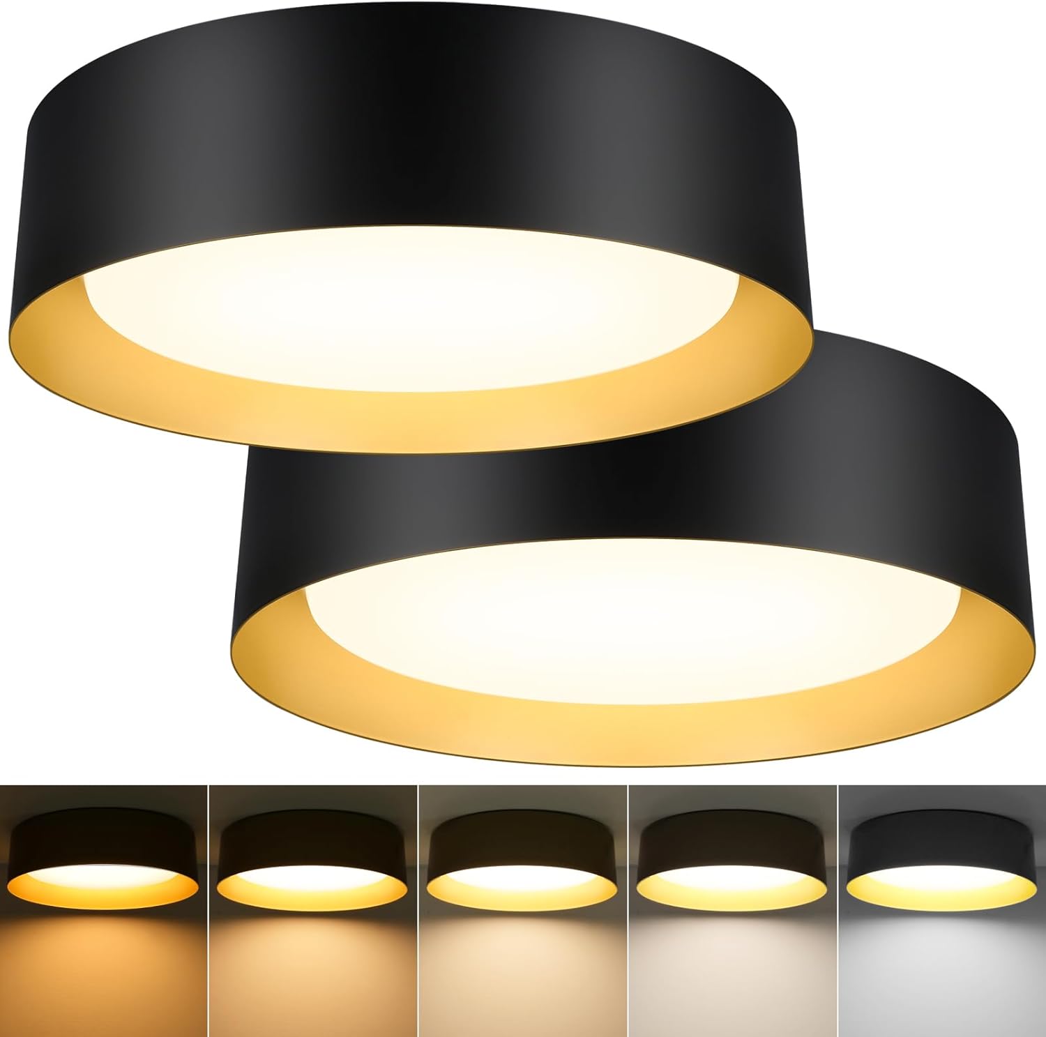 2-Pack Flush Mount Ceiling Lights for Modern Home Lighting