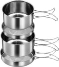 LYFJXX 18/8 Stainless Steel Camping Cook Pot Set - 4 pcs