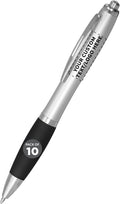 Personalized Ballpoint Pens With Rubber Grip, 10 Pack - Customizable