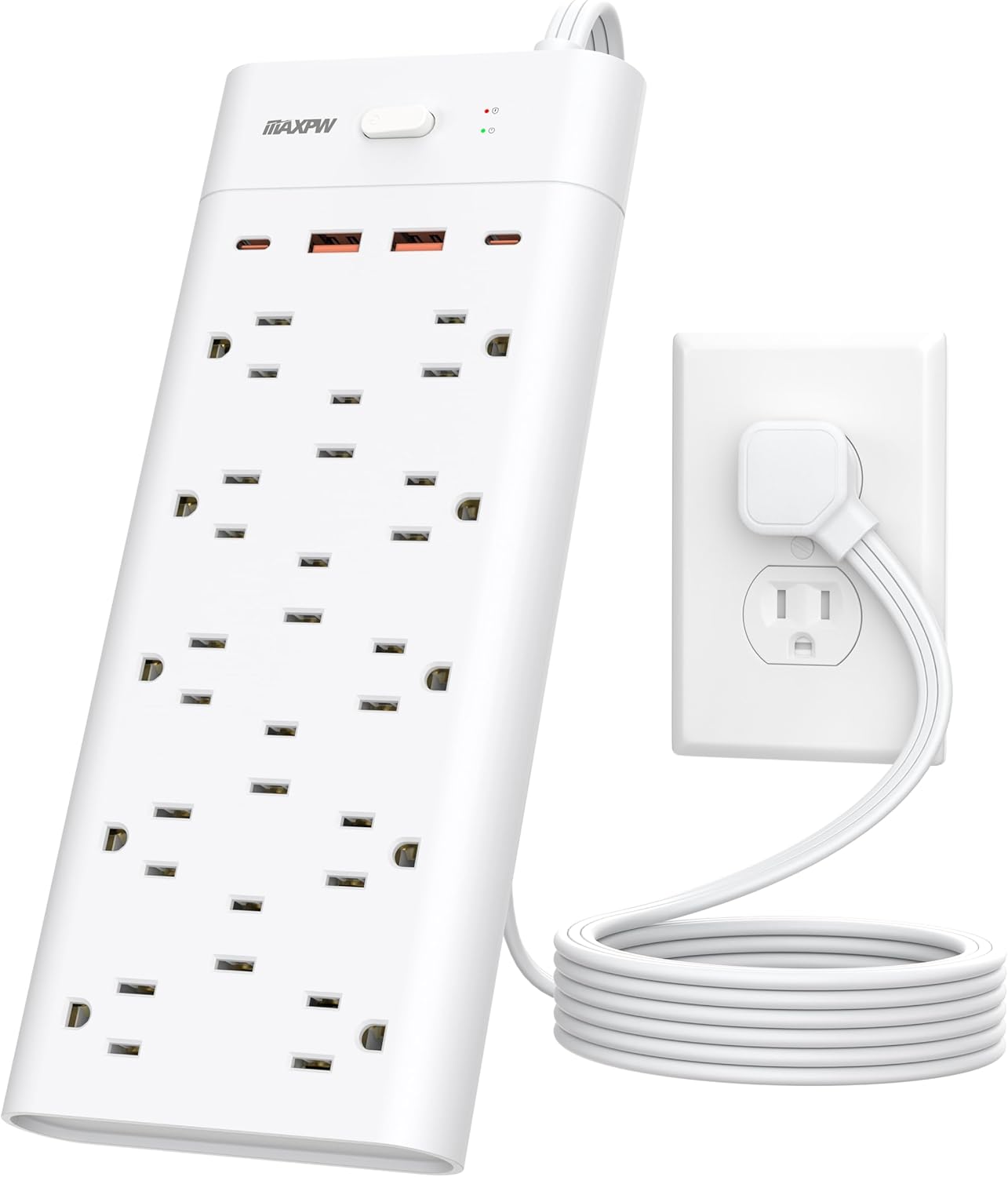 Maxpw 14-Outlet Surge Protector Power Strip - Ultimate Power Extension