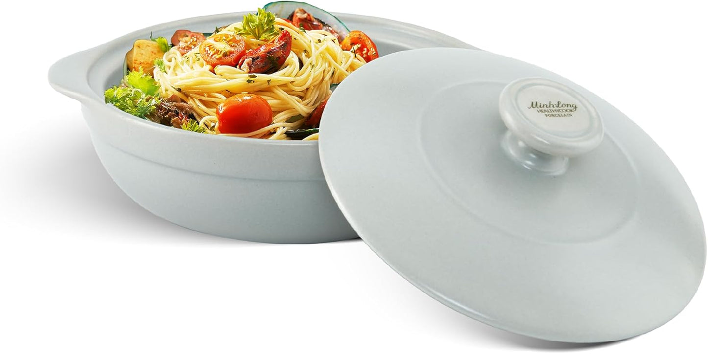 2-Qt Porcelain Dutch Oven for Healthy Cooking and Baking