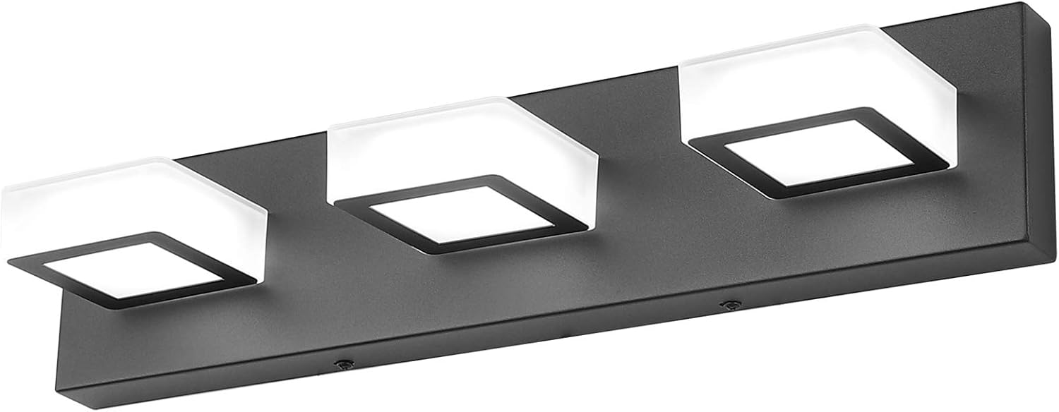 Dimmable Bathroom Vanity Light with Modern Matte Black Finish