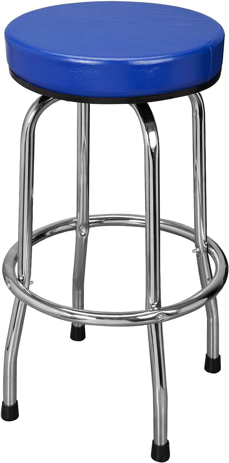 BIG RED Torin Swivel Bar Stool: Padded Garage Seat with Chrome Legs
