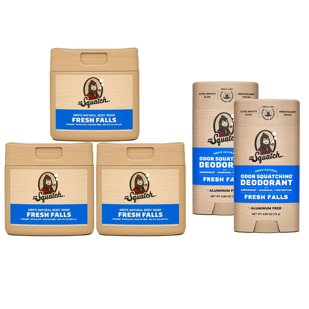 Dr. Squatch Body Wash and Deodorant Gift Set for Men