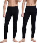 Men's Heavyweight Thermal Underwear Long Johns Bottoms - 2-Pack Warm