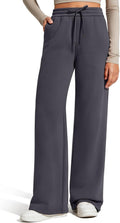 Flurrylux Fleece Lined Sweatpants Women Cotton Wide Leg Pants - Warm