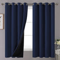 YoungsTex Navy Blue 100% Blackout Curtains 52 x 63 in - Full Light