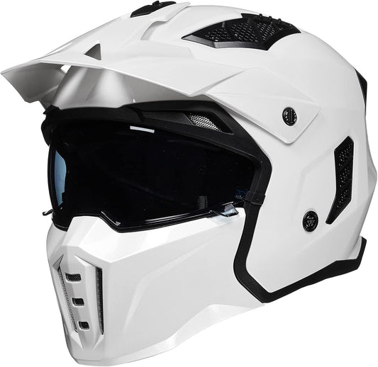 ILM Open Face Motorcycle Helmet for Men and Women, Vintage Style