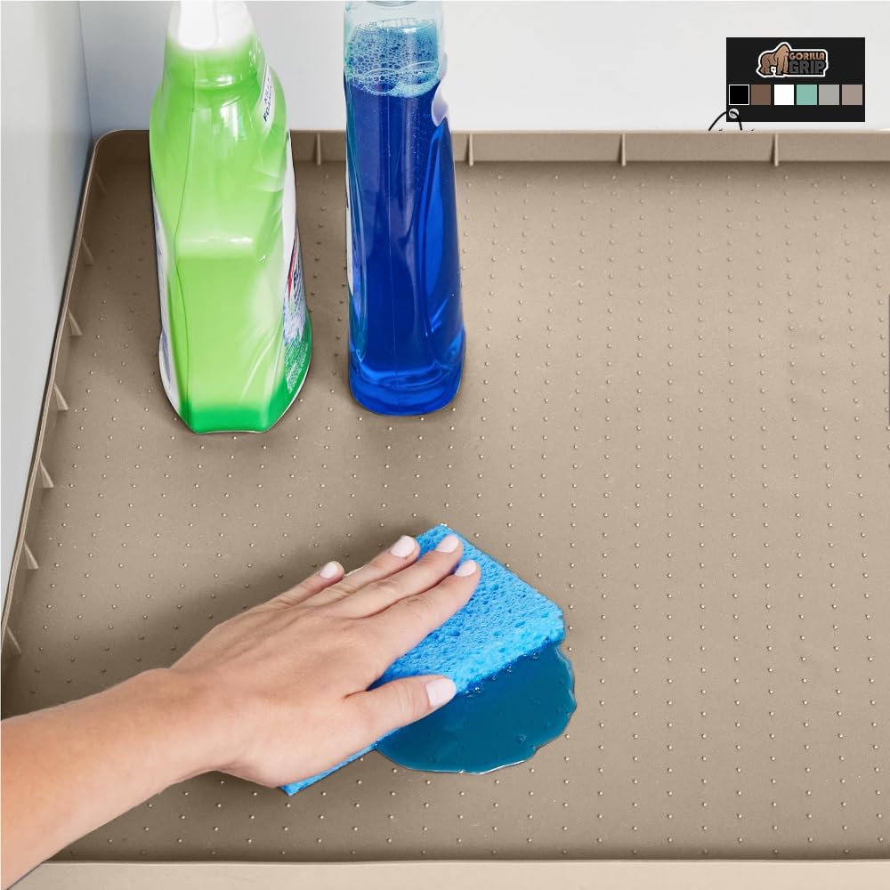 GORILLA GRIP Waterproof Silicone Under Sink Mat for Kitchen