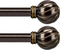 Brown Curtain Rods 2 Pack Adjustable 36 to 120 in - Heavy Duty