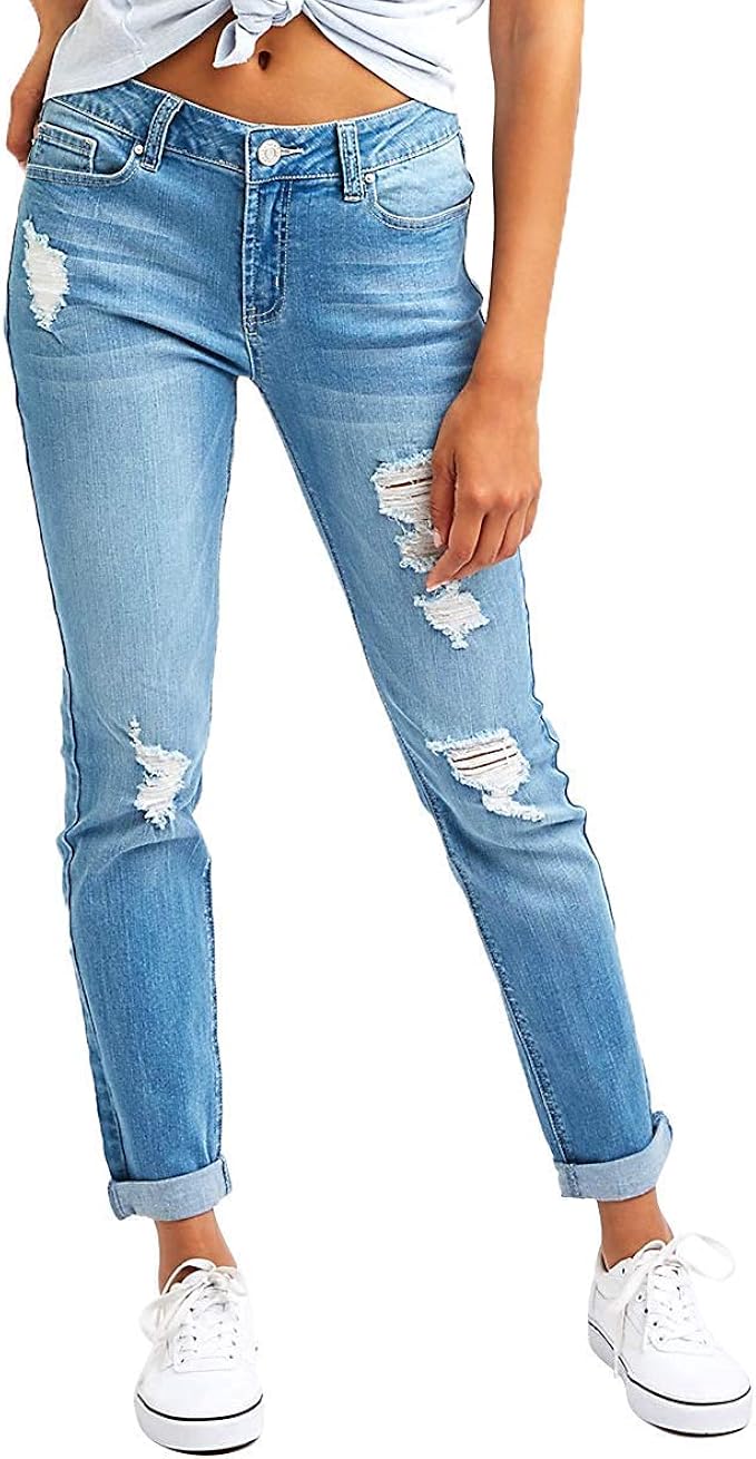 Resfeber Women's Ripped Boyfriend Jeans for Stylish Comfort