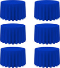 BRILLMAX 6 Pack Royal Blue Round Tablecloths 108 in - Elegant Durable