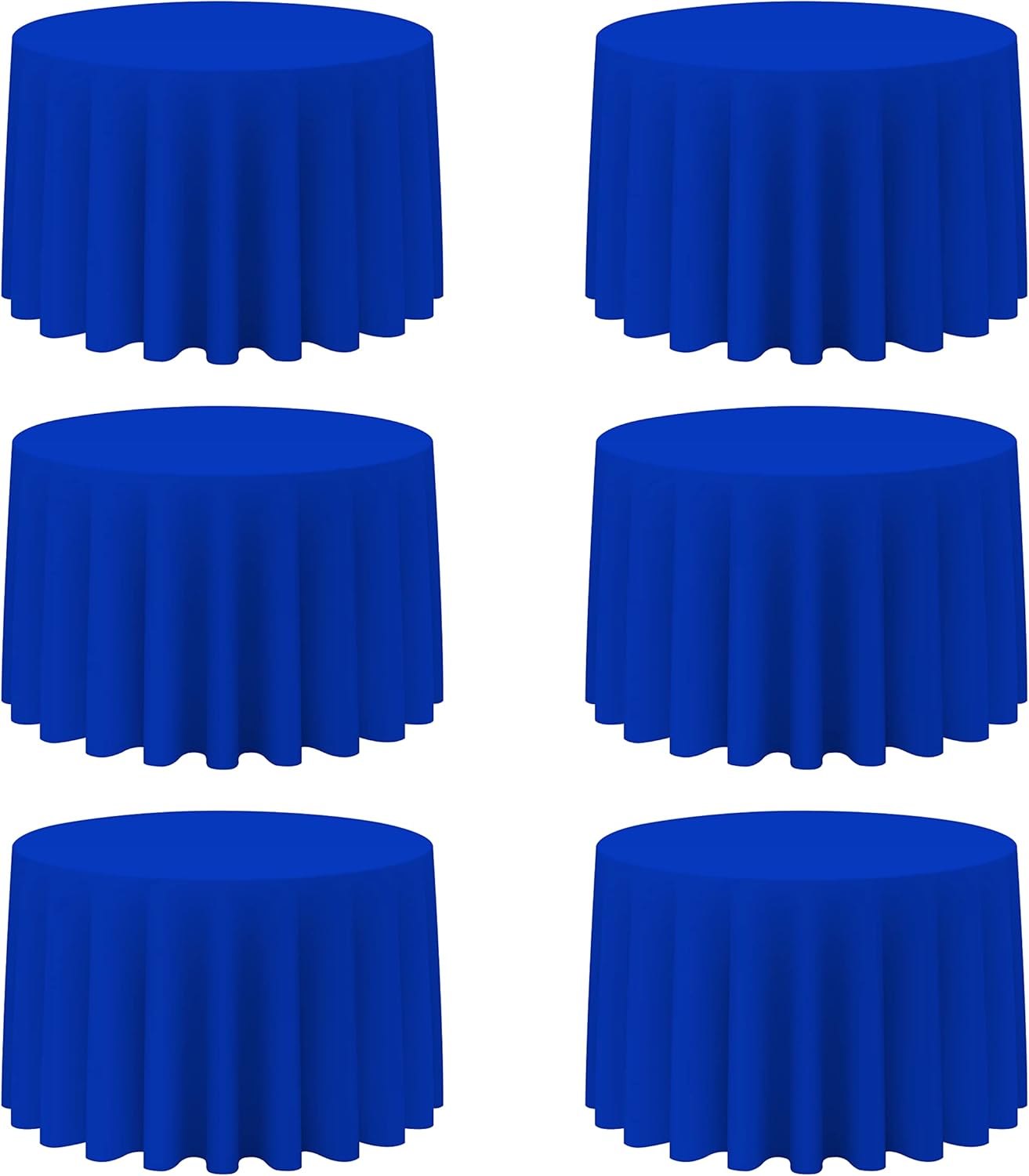 BRILLMAX 6 Pack Royal Blue Round Tablecloths for Events