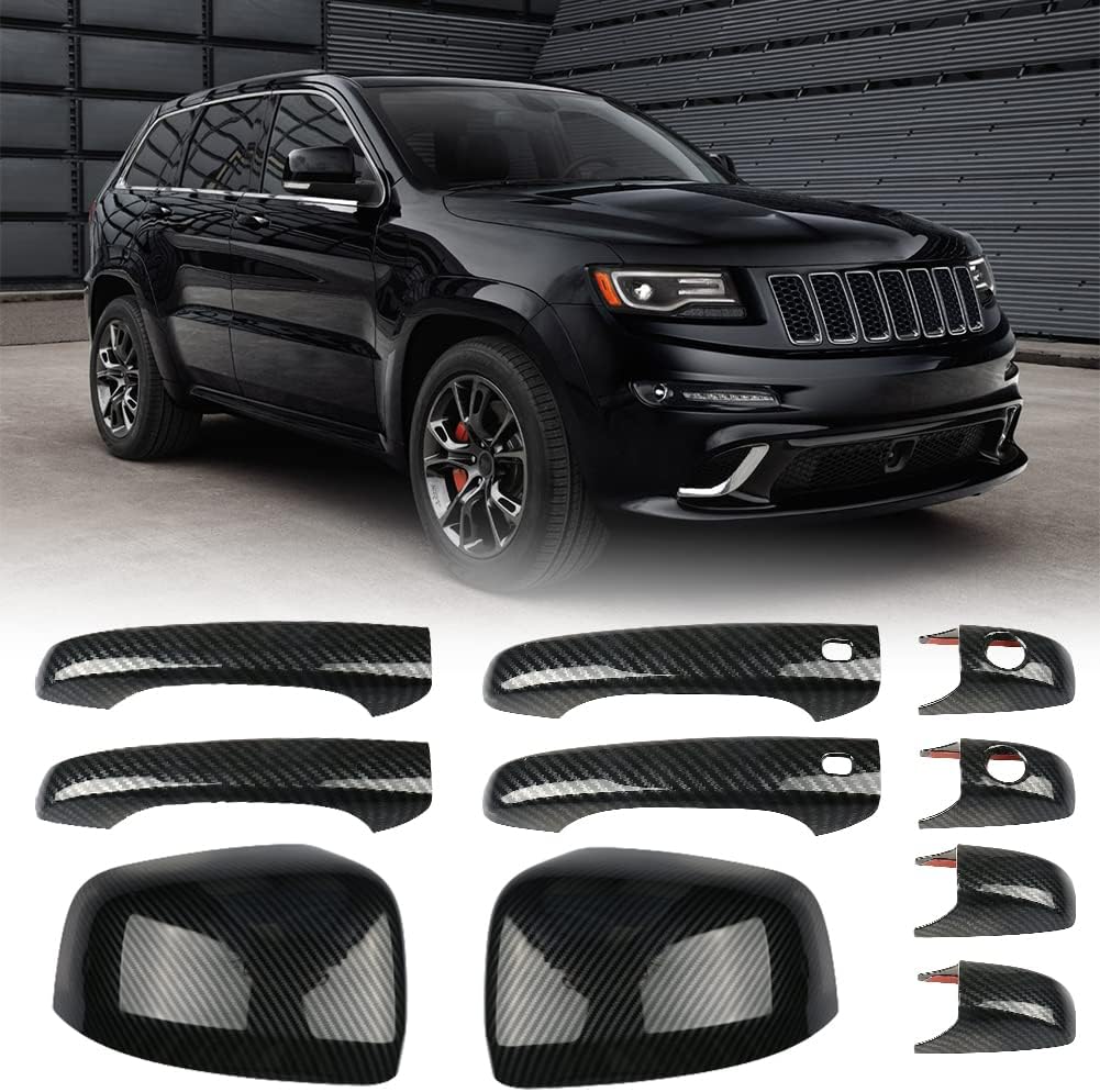 Carbon Fiber Mirror Covers and Door Handle Covers for Jeep