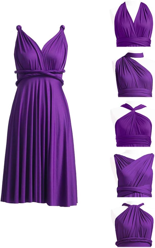 Short Infinity Bridesmaid Dresses Multiway Wrap Midi Dress