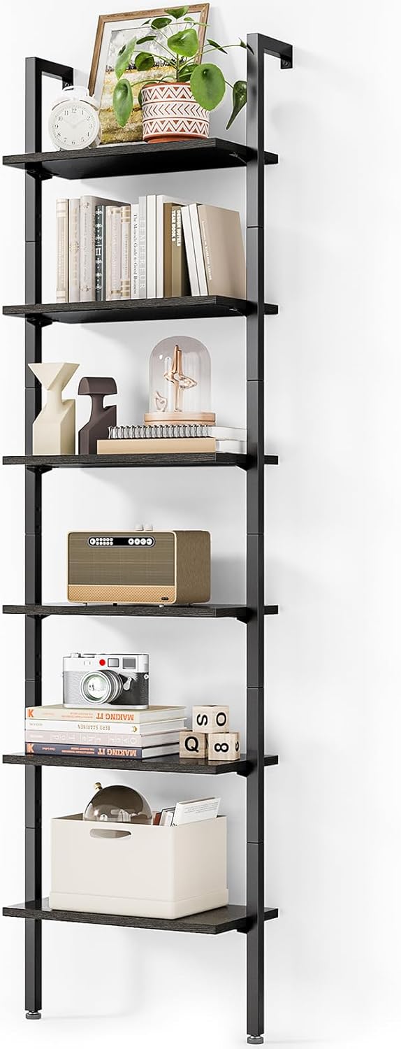 ODK 6-Tier Ladder Bookcase for Stylish Home and Office Storage