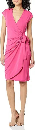 Classic Cap Sleeve Wrap Dress for Women - Versatile Style