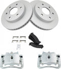 TRQ Front Ceramic Pads G-Coated Rotors & Calipers Kit for GM Trucks