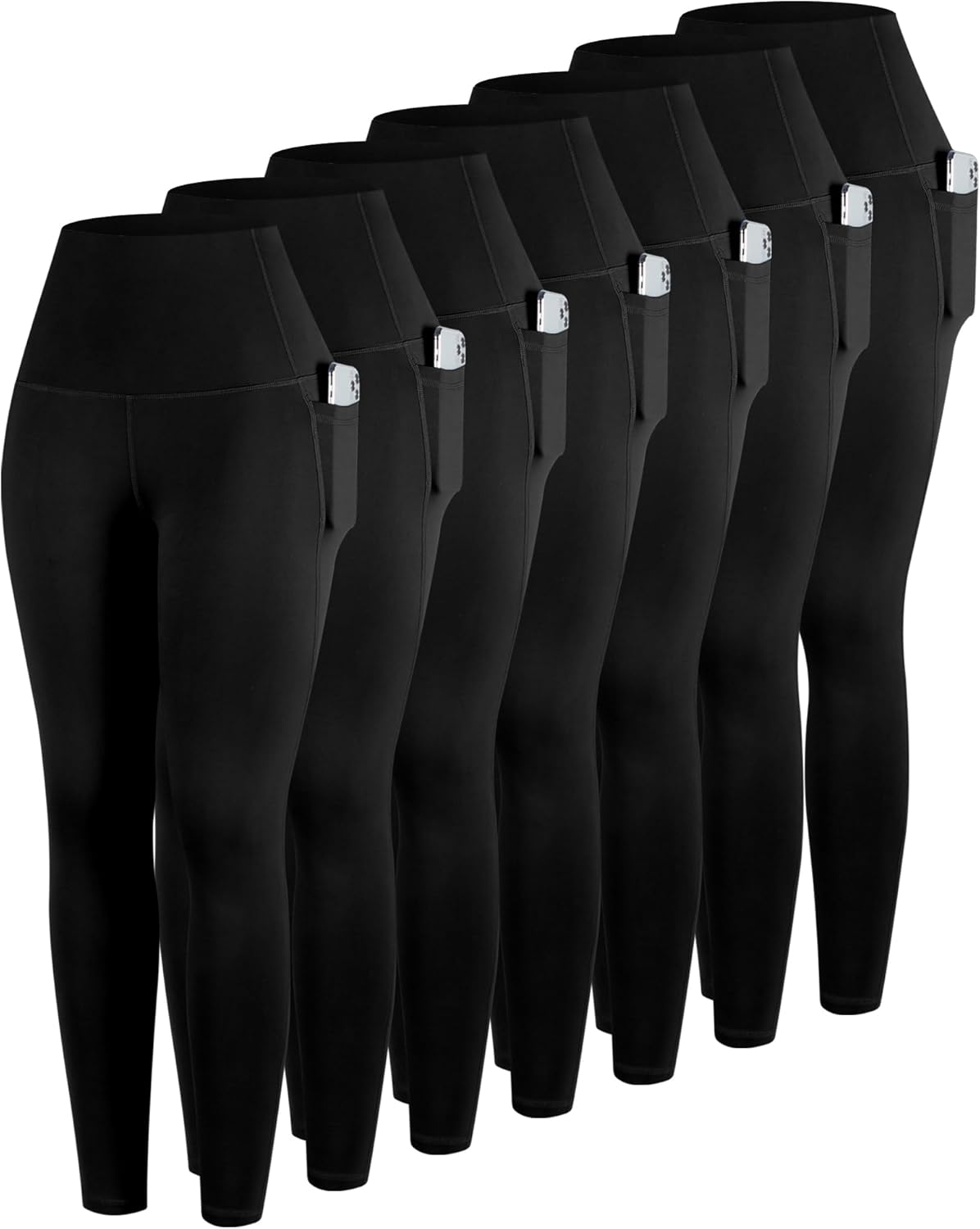 ATHVOTAR Leggings with Pockets for Women - 7 Pack High Waisted