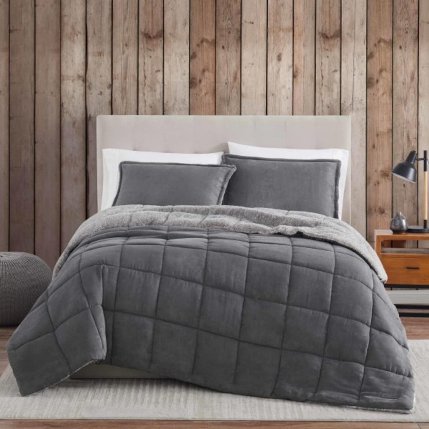 Eddie Bauer King Comforter Set with Soft Sherpa Reverse