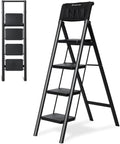 Double Elite 4 Step Folding Step Ladder with Handgrip - Safer 330 Lbs