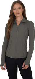 90 Degree Full Zip Running Track Jacket - Lightweight Slim Fit