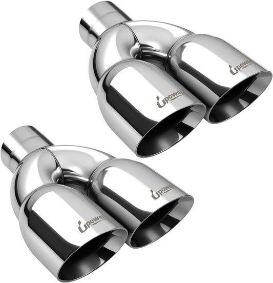 Upower Dual Exhaust Tip Tailpipe 2.5 Inch Inlet 3.5 Inch Outlet