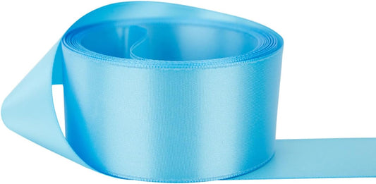 Ribbon Bazaar Double Faced Satin 4 in Copen Blue for Crafts