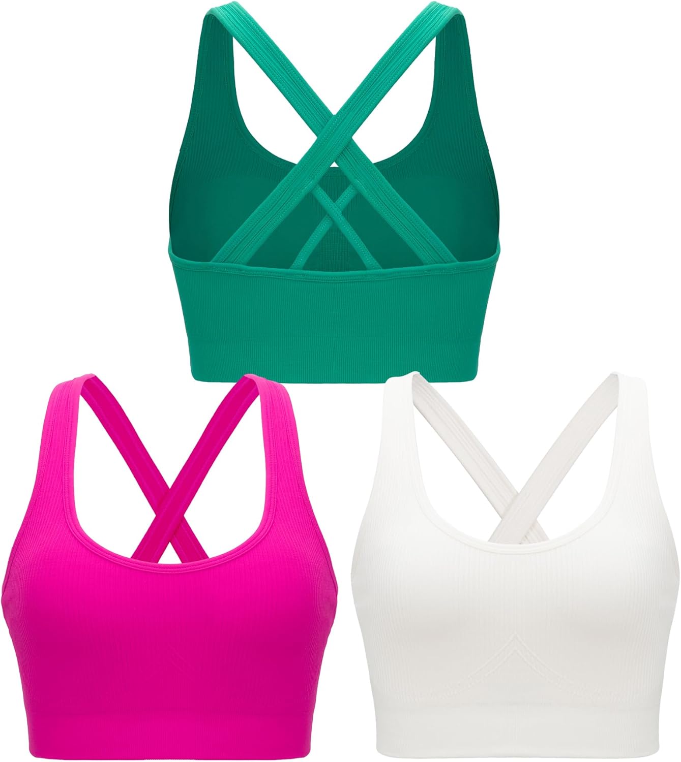 RUNNING GIRL High Support Criss-Cross Back Sports Bra for Women