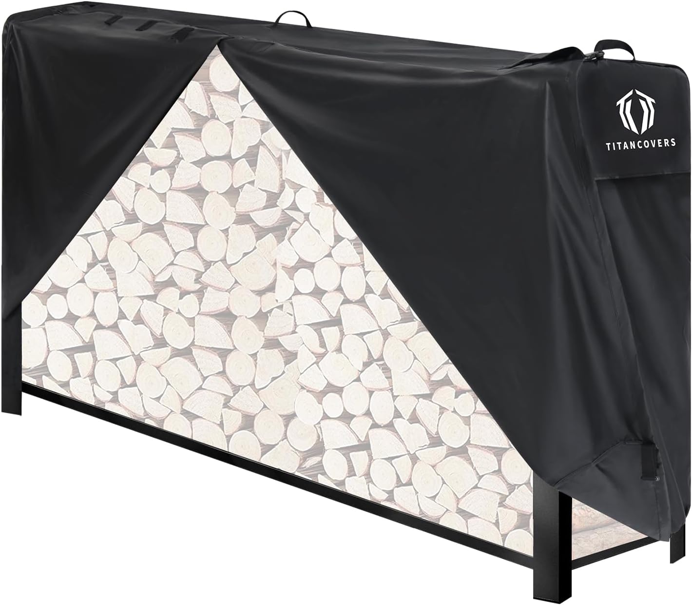 8ft Firewood Rack Cover for Outdoor Protection and Durability