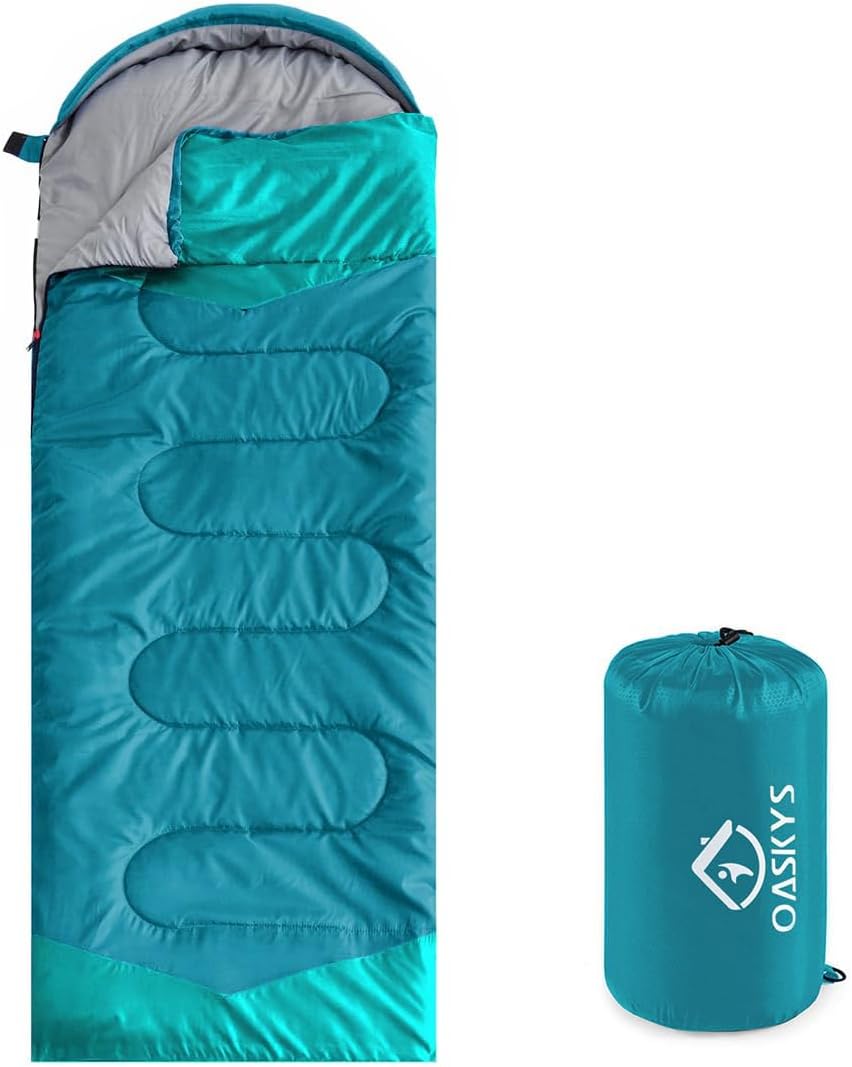 Oaskys Camping Sleeping Bag for 3 Seasons - Lightweight & Waterproof