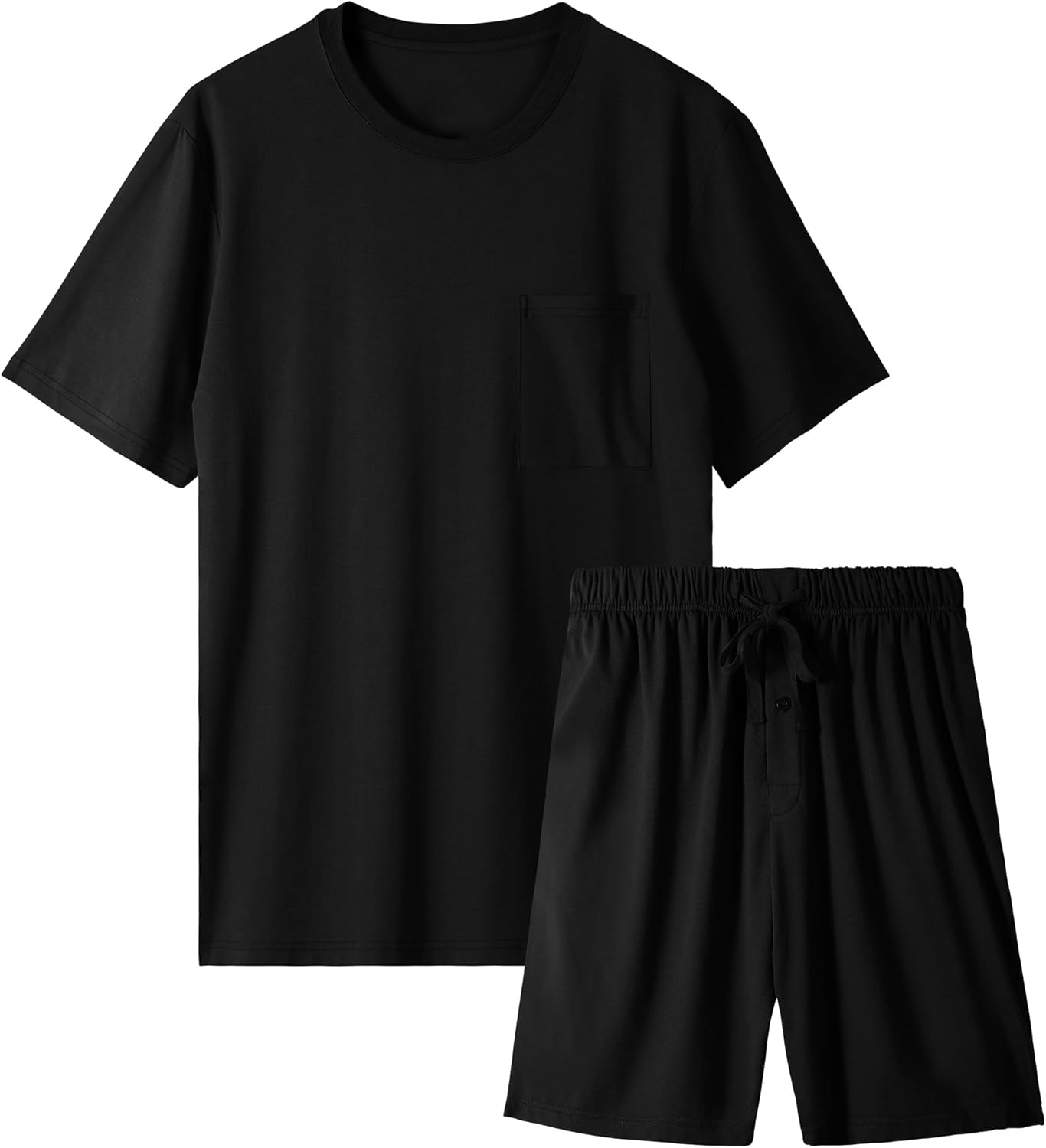 Bamboo Cool Mens Pajama Set Lightweight Short Sleeve Sleepwear