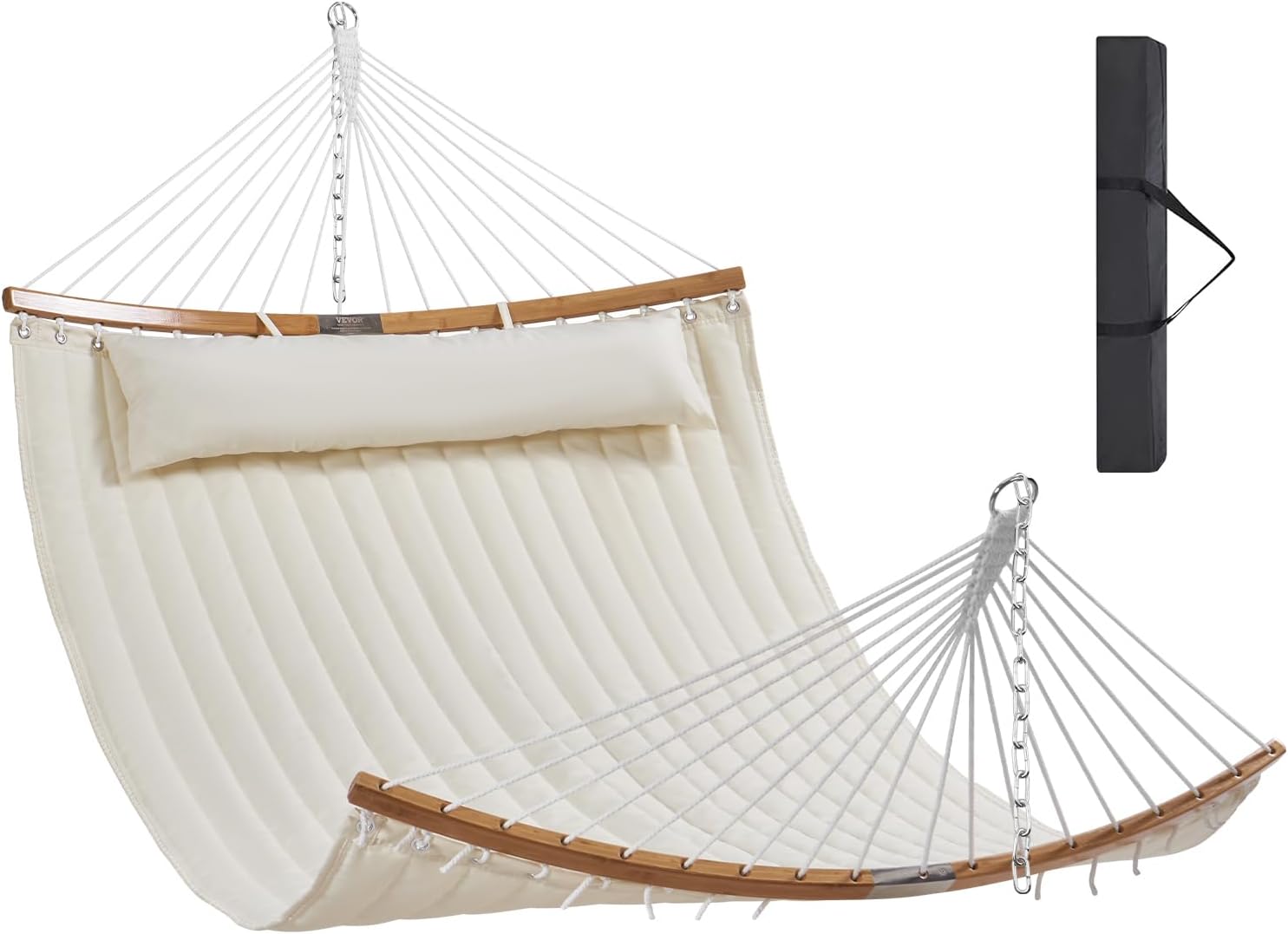 VEVOR Double Quilted Fabric Hammock for Outdoor Relaxation