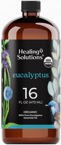 Healing Solutions Organic Eucalyptus Oil 16oz - Long-Lasting Aroma