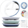 Stainless Steel Toddler Suction Plate with Lid - Deep, Divided 9in