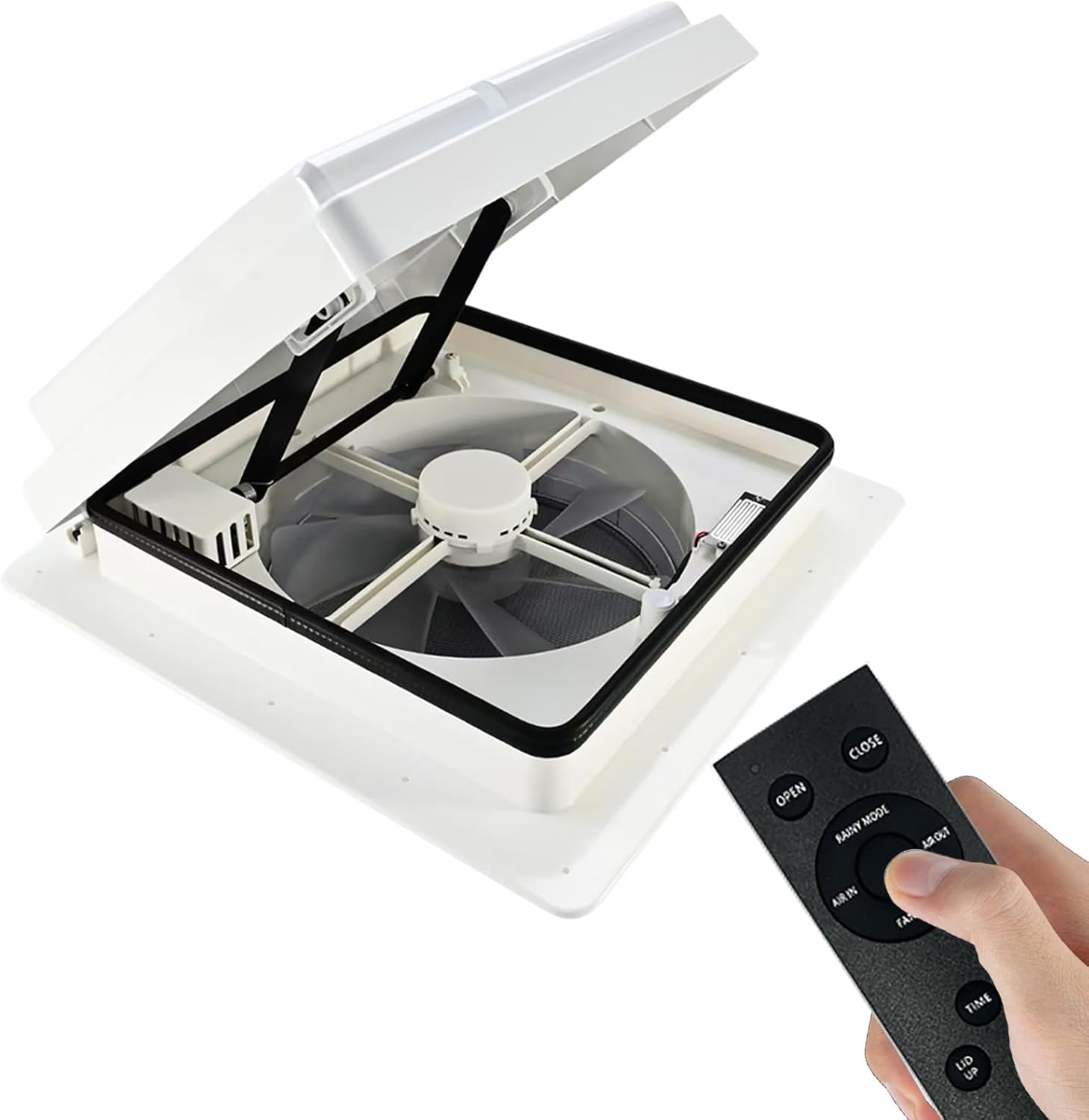 RV Roof Vent Fan with Remote Control and Rain Sensor for Comfort