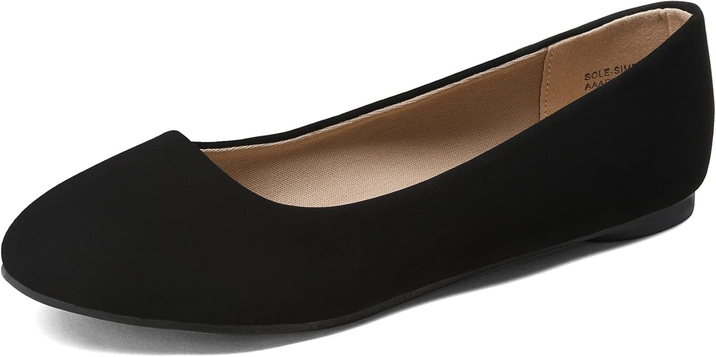 DREAM PAIRS Women's Sole-Simple Wide Width Flats for Comfort