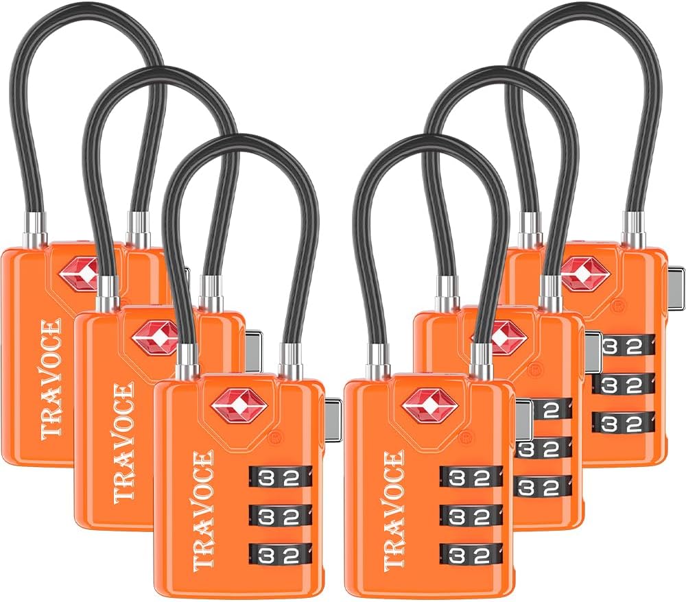 TSA Approved Luggage Locks for Travel, Gym, and More - 6 Pack