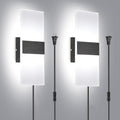 TRLIFE Wall Sconce Plug in 12W LED Cool White - Slim Modern Pair