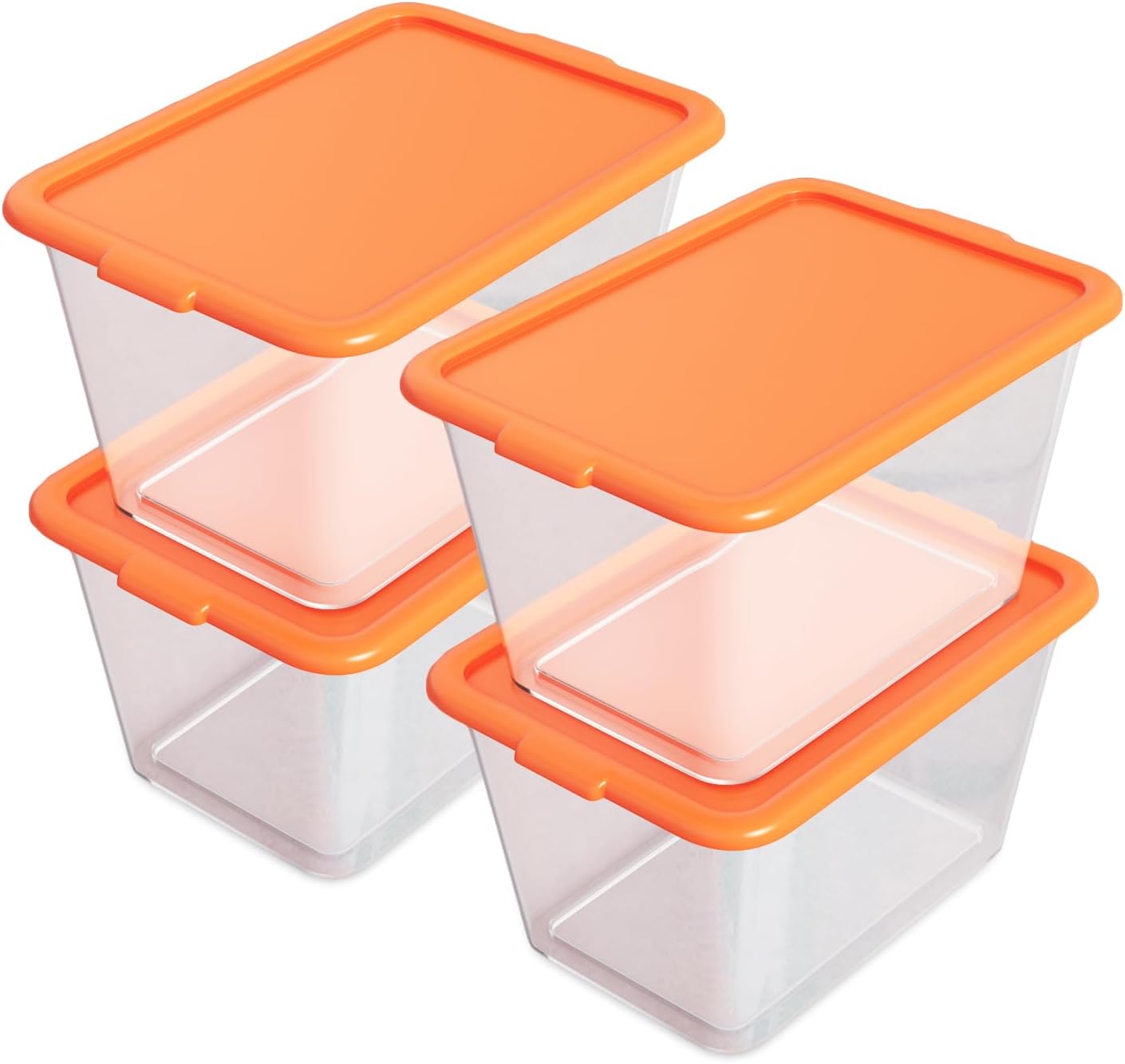 Storage Totes with Lids - 14.5-Gallon Plastic Storage Bins