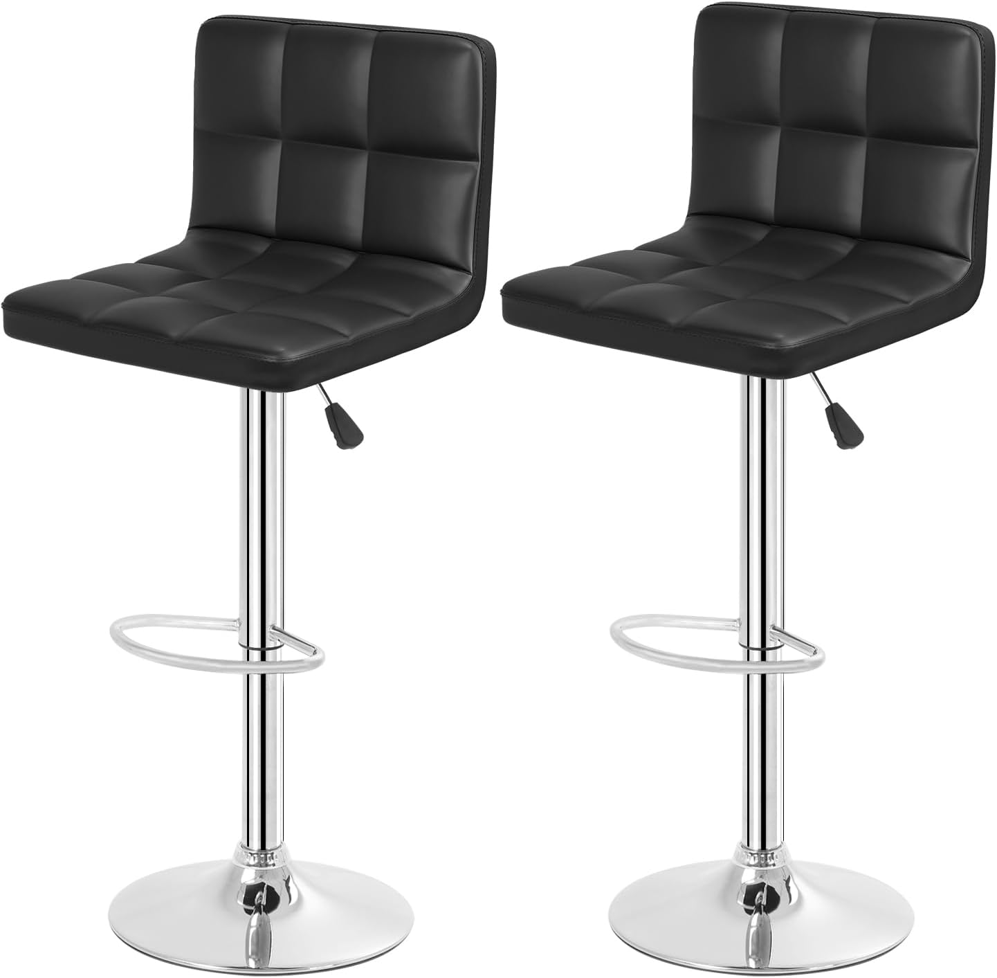 BestOffice Adjustable PU Leather Swivel Bar Stools Set of 2