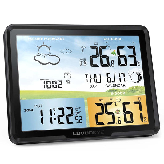 Wireless Indoor Outdoor Thermometer with Color Display Features