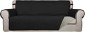 Reversible Quilted Sofa Cover Oversized - Black/Beige Protection